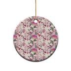 Pink Cockatoo Australia Ceramic Ornament Tropical Flowers - Seamless Pattern
