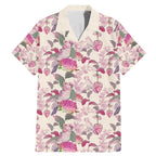 Pink Cockatoo Australia Family Matching Mermaid Dress and Hawaiian Shirt Tropical Flowers - Seamless Pattern