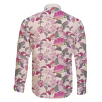 Pink Cockatoo Australia Family Matching Off The Shoulder Long Sleeve Dress and Hawaiian Shirt Tropical Flowers - Seamless Pattern