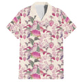 Pink Cockatoo Australia Family Matching Puletasi and Hawaiian Shirt Tropical Flowers - Seamless Pattern