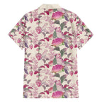 Pink Cockatoo Australia Family Matching Short Sleeve Bodycon Dress and Hawaiian Shirt Tropical Flowers - Seamless Pattern