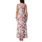 Pink Cockatoo Australia Family Matching Tank Maxi Dress and Hawaiian Shirt Tropical Flowers - Seamless Pattern