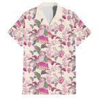 Pink Cockatoo Australia Hawaiian Shirt Tropical Flowers - Seamless Pattern