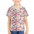 Pink Cockatoo Australia Hawaiian Shirt Tropical Flowers - Seamless Pattern