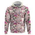 Pink Cockatoo Australia Hoodie Tropical Flowers - Seamless Pattern
