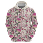 Pink Cockatoo Australia Hoodie Tropical Flowers - Seamless Pattern