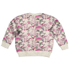 Pink Cockatoo Australia Kid Ugly Christmas Sweater Tropical Flowers - Seamless Pattern