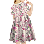Pink Cockatoo Australia Kid Short Sleeve Dress Tropical Flowers - Seamless Pattern