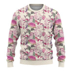 Pink Cockatoo Australia Ugly Christmas Sweater Tropical Flowers - Seamless Pattern