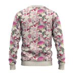 Pink Cockatoo Australia Ugly Christmas Sweater Tropical Flowers - Seamless Pattern