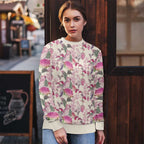 Pink Cockatoo Australia Ugly Christmas Sweater Tropical Flowers - Seamless Pattern