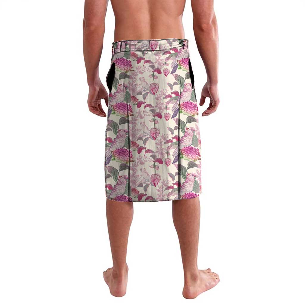 Pink Cockatoo Australia Lavalava Tropical Flowers - Seamless Pattern