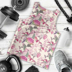 Pink Cockatoo Australia Men Tank Top Tropical Flowers - Seamless Pattern