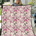 Pink Cockatoo Australia Quilt Tropical Flowers - Seamless Pattern