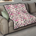 Pink Cockatoo Australia Quilt Tropical Flowers - Seamless Pattern