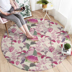 Pink Cockatoo Australia Round Carpet Tropical Flowers - Seamless Pattern