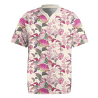 Pink Cockatoo Australia Rugby Jersey Tropical Flowers - Seamless Pattern