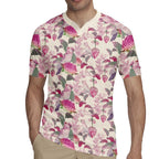 Pink Cockatoo Australia Rugby Jersey Tropical Flowers - Seamless Pattern