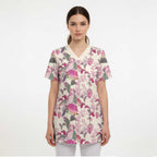 Pink Cockatoo Australia Scrub Top Tropical Flowers - Seamless Pattern - Aussie Hoodie
