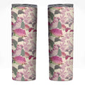 Pink Cockatoo Australia Skinny Tumbler Tropical Flowers - Seamless Pattern