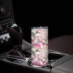 Pink Cockatoo Australia Skinny Tumbler Tropical Flowers - Seamless Pattern