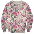 Pink Cockatoo Australia Sweatshirt Tropical Flowers - Seamless Pattern