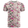 Pink Cockatoo Australia T Shirt Tropical Flowers - Seamless Pattern