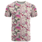 Pink Cockatoo Australia T Shirt Tropical Flowers - Seamless Pattern