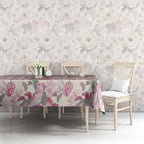 Pink Cockatoo Australia Tablecloth Tropical Flowers - Seamless Pattern