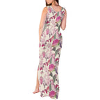 Pink Cockatoo Australia Tank Maxi Dress Tropical Flowers - Seamless Pattern