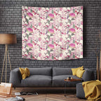 Pink Cockatoo Australia Tapestry Tropical Flowers - Seamless Pattern