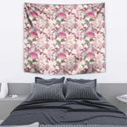 Pink Cockatoo Australia Tapestry Tropical Flowers - Seamless Pattern