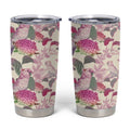 Pink Cockatoo Australia Tumbler Cup Tropical Flowers - Seamless Pattern