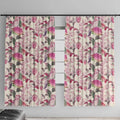 Pink Cockatoo Australia Window Curtain Tropical Flowers - Seamless Pattern