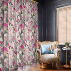 Pink Cockatoo Australia Window Curtain Tropical Flowers - Seamless Pattern
