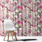 Pink Cockatoo Australia Window Curtain Tropical Flowers - Seamless Pattern