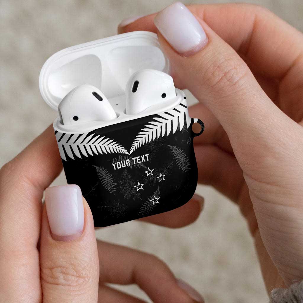Custom New Zealand Silver Fern Football AirPods Case Go Aotearoa Grunge Black - Aussie Hoodie