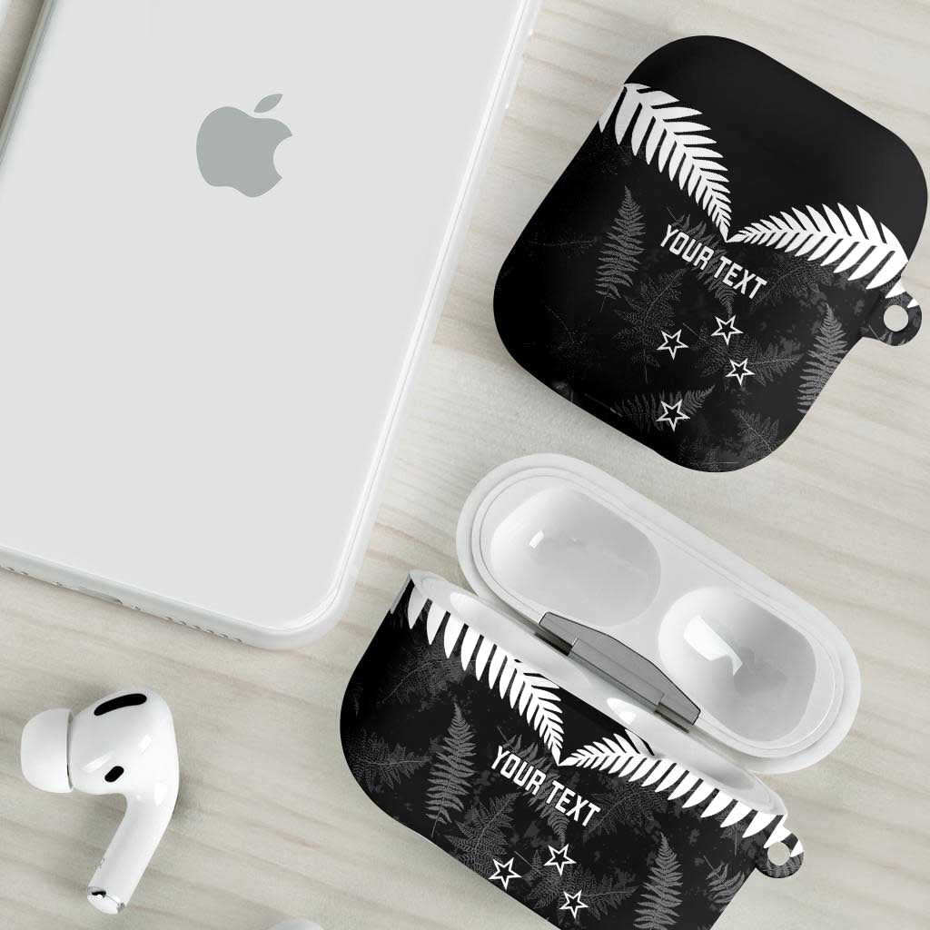 Custom New Zealand Silver Fern Football AirPods Case Go Aotearoa Grunge Black - Aussie Hoodie