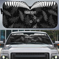 Custom New Zealand Silver Fern Football Auto Sun Shade Go Aotearoa Grunge Black - Aussie Hoodie