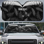 Custom New Zealand Silver Fern Football Auto Sun Shade Go Aotearoa Grunge Black - Aussie Hoodie