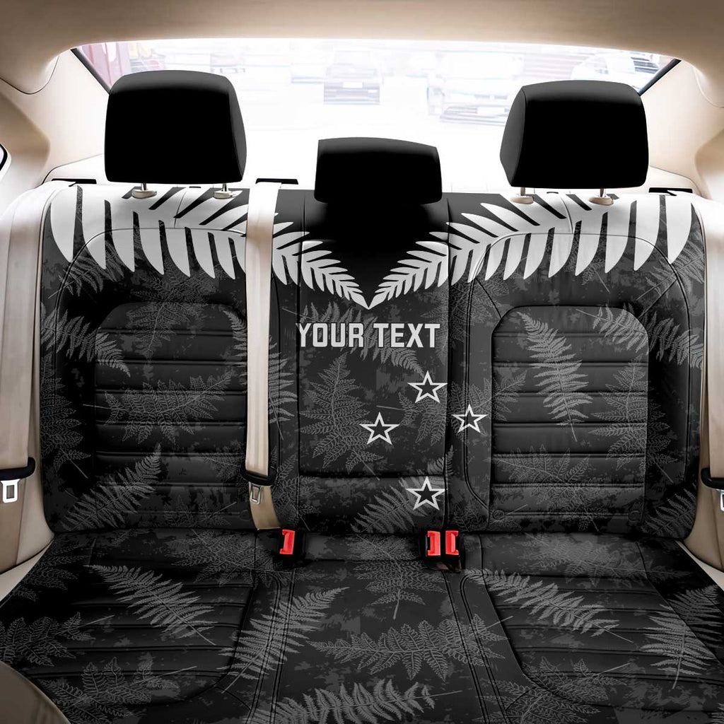Custom New Zealand Silver Fern Football Back Car Seat Cover Go Aotearoa Grunge Black - Aussie Hoodie
