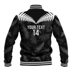 Custom New Zealand Silver Fern Football Baseball Jacket Go Aotearoa Grunge Black - Aussie Hoodie