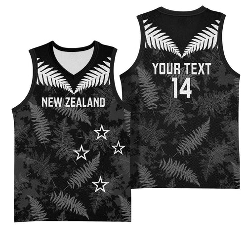 Custom New Zealand Silver Fern Football Basketball Jersey Go Aotearoa Grunge Black - Aussie Hoodie