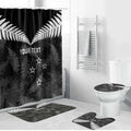 Custom New Zealand Silver Fern Football Bathroom Set Go Aotearoa Grunge Black - Aussie Hoodie