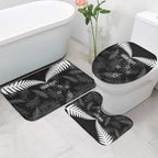 Custom New Zealand Silver Fern Football Bathroom Set Go Aotearoa Grunge Black - Aussie Hoodie