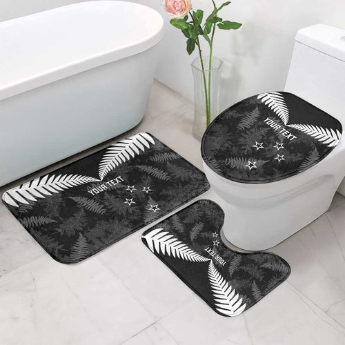 Custom New Zealand Silver Fern Football Bathroom Set Go Aotearoa Grunge Black - Aussie Hoodie