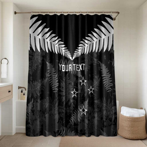 Custom New Zealand Silver Fern Football Bathroom Set Go Aotearoa Grunge Black - Aussie Hoodie