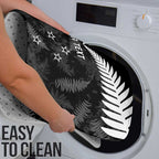 Custom New Zealand Silver Fern Football Bathroom Set Go Aotearoa Grunge Black - Aussie Hoodie