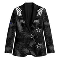 Custom New Zealand Silver Fern Football Blazer Go Aotearoa Grunge Black - Aussie Hoodie
