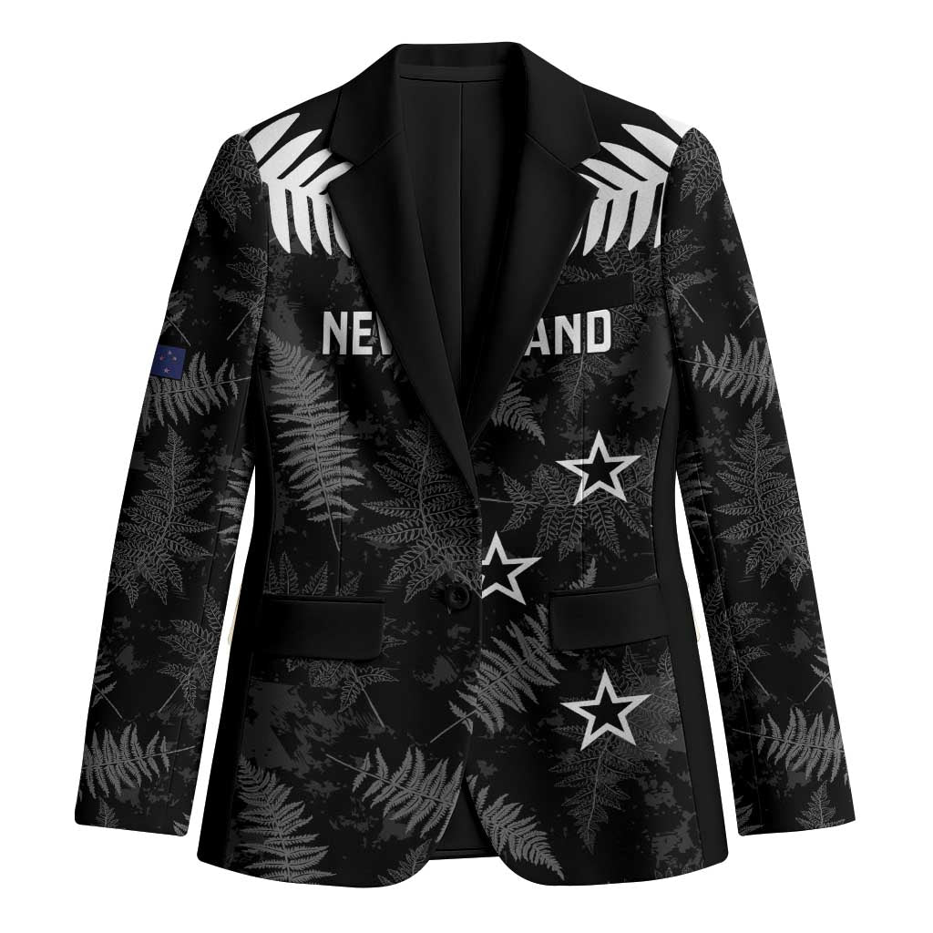 Custom New Zealand Silver Fern Football Blazer Go Aotearoa Grunge Black - Aussie Hoodie
